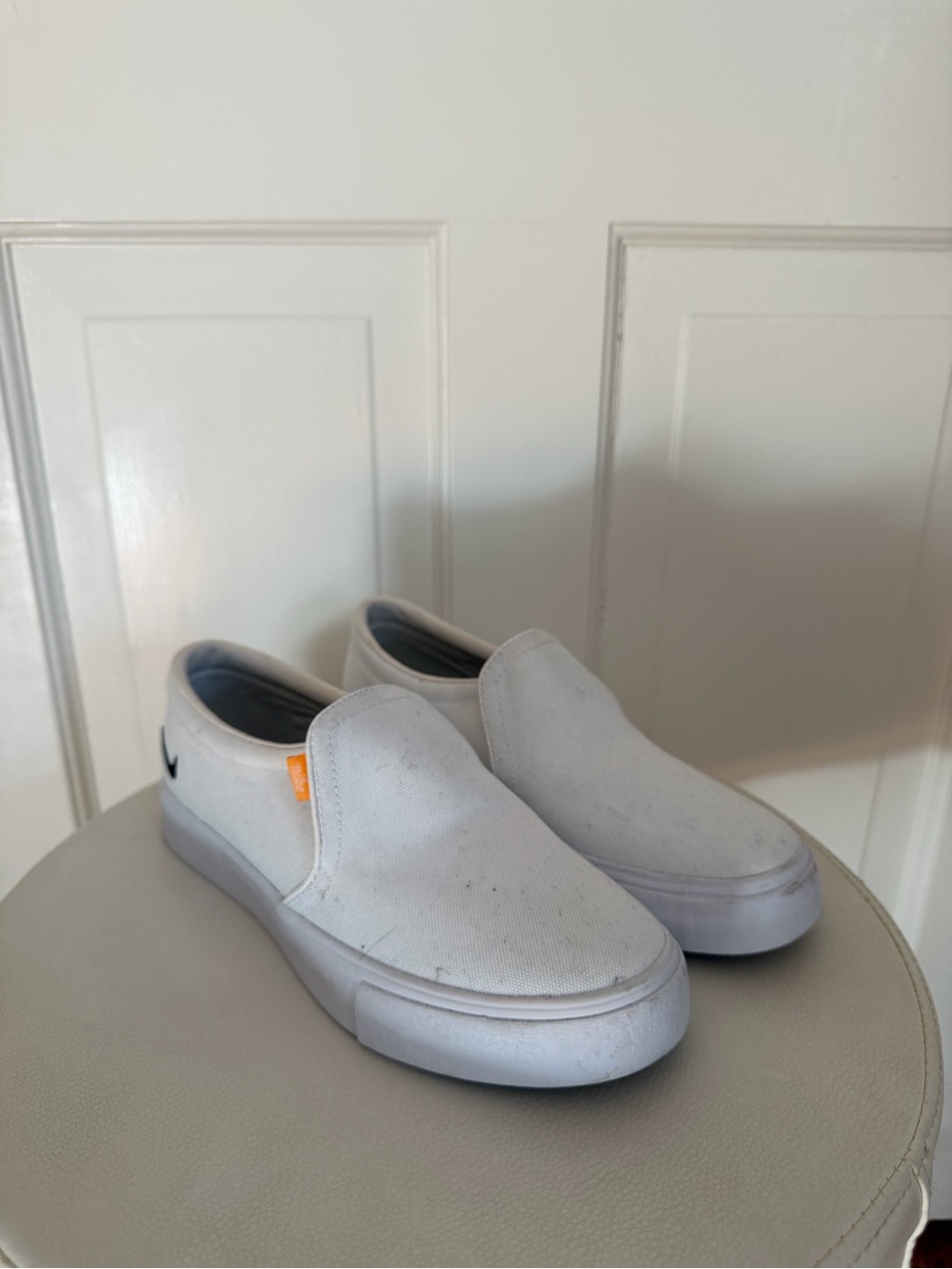 Nike White Slip-On Canvas Sneakers